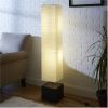 Rice Paper Floor Lamp with Dark Wood Color Base, Bulb and Paper Material Shade