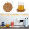 6 Pcs Coasters for Drinks Cotton Rope Placemat Woven Cotton Super Absorbent Placemat Insulation Coaster Set Handmade Round Woven