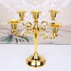 Silver Gold Black Bronze Metal Candle Holder Retro 5 Arms Candle Holder Dinner Hotel Home Decor Romantic Retro Candlestick