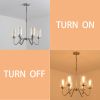 Modern American luxury style E26 glass chandelier iron 6 bulb living room chandelier, without bulb