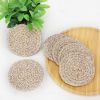 6 Pcs Coasters for Drinks Cotton Rope Placemat Woven Cotton Super Absorbent Placemat Insulation Coaster Set Handmade Round Woven