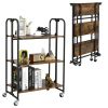 Mini Portable Kitchen Utility Serving Island Cart With Storage Shelves