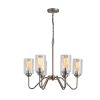 Modern American luxury style E26 glass chandelier iron 6 bulb living room chandelier, without bulb